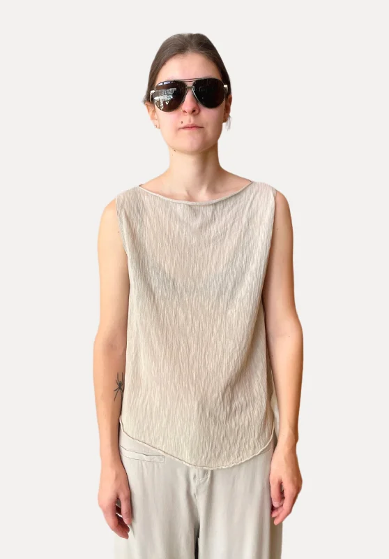 You'll Love Us Because Shot Cotton Knitted Top - Light Grey