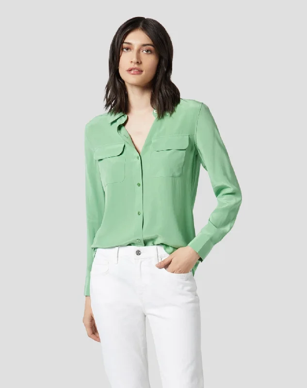 Flash Sale Starts Slim Signature Silk Shirt - Peppermint