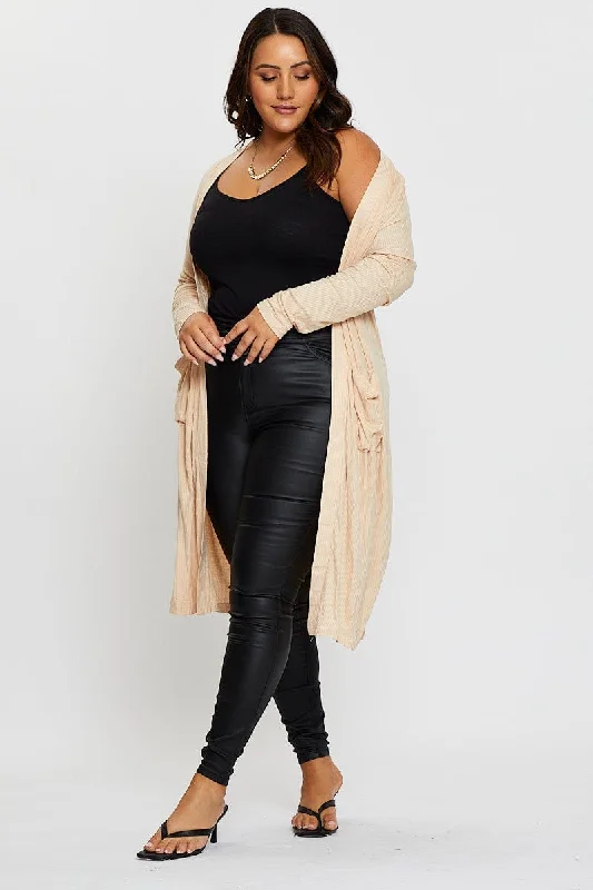 Clearance Sale, All Cheap Beige Plus Longline Cardi