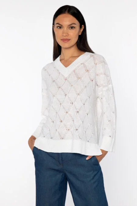 Exclusive Discount Kinross Cashmere Openwork Easy Vee