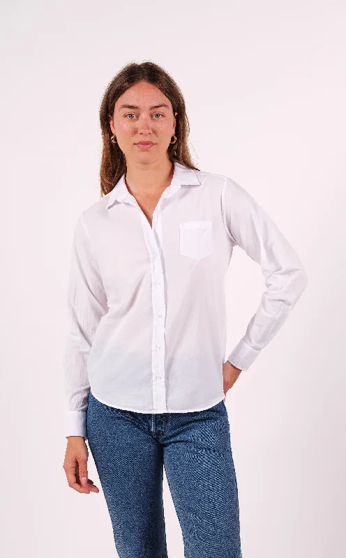 Minimalist Fashion Sale Poplin Pocket Shirt - White