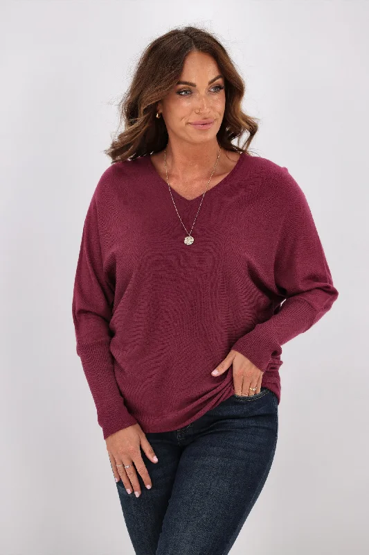 The Latest Fashion Trends Alpine by Shine On Gigi Merino Batwing Top Orchid