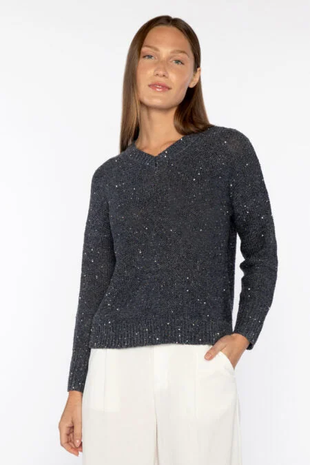 Durable Fashion Picks Kinross Cashmere Sequin Easy Vee