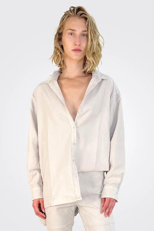 Huge Discounts This Week Light Velvet Oversize Shirt - Chalk