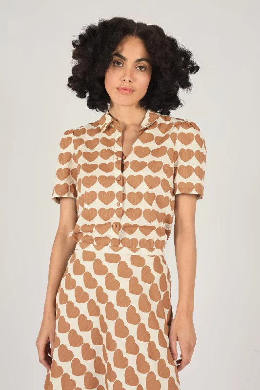 Discover Promotions Love Me Do Shirt in Brown