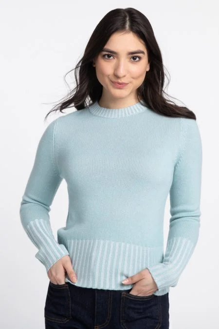 Break Fashion Norms Kinross Cashmere Plaited High Rib Crew