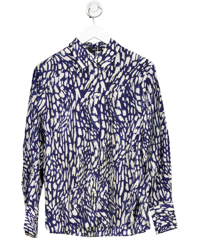 Bold Style Discounts MANGO Blue Lyocell Printed Shirt UK 8