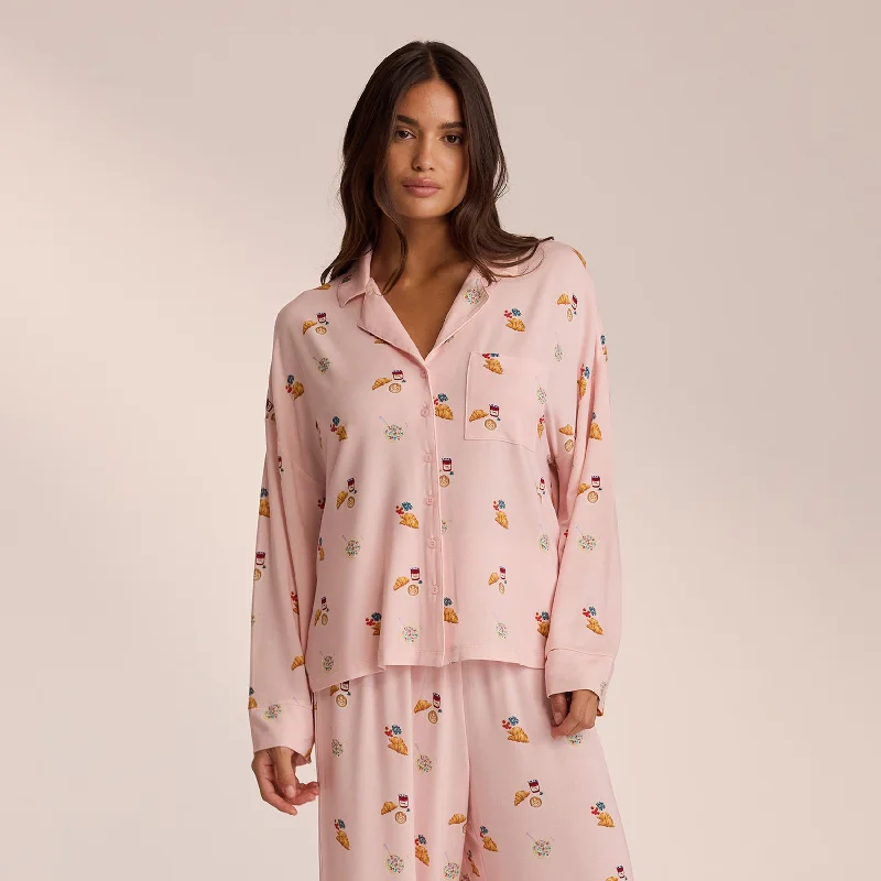 Elevated Casual Discounts Modal Pyjama Shirt - Pink