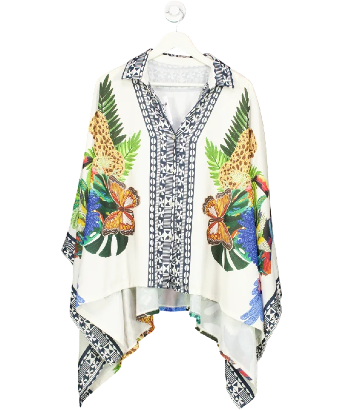 Don't Miss Out White Tropical Print Shirt One size