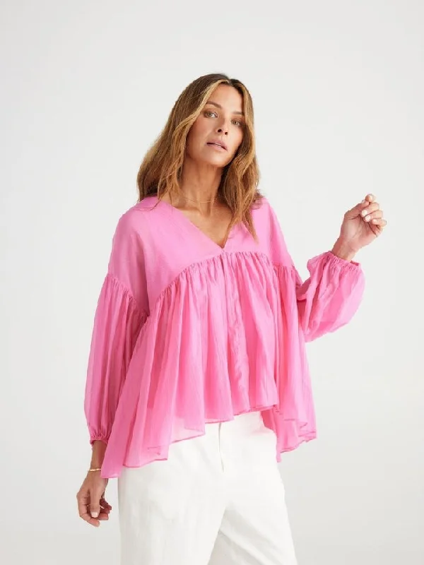 Trend Forward Threads Brave+True Dahla Top Pink