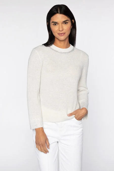 Sophisticated Fashion Kinross Cashmere Crystal Rib Crew