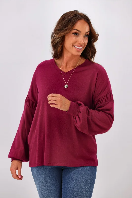 Hot Items Alpine by Shine On Megan Drop Shoulder Merino Top Orchid