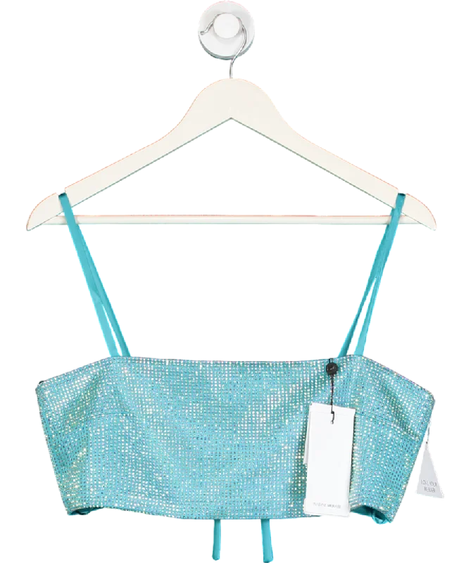 Exclusive Discount Nadine Merabi Blue Cleo Aqua Top UK M