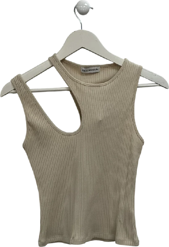 Urban Fashion Stainless Beige Asymmetric Top UK S