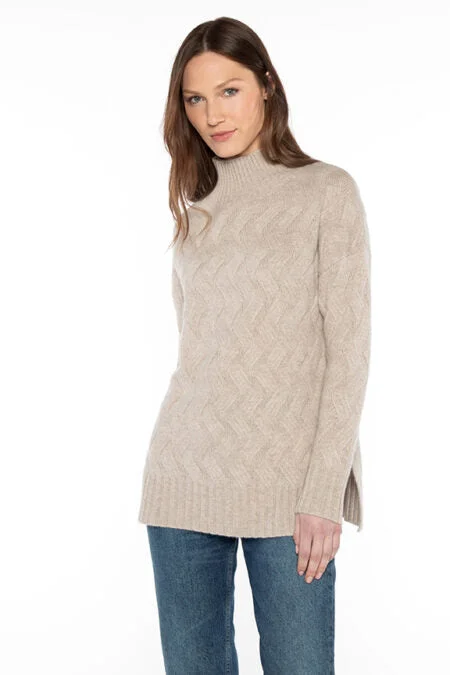 Stylish Looks Kinross Cashmere Luxe Cable Funnel