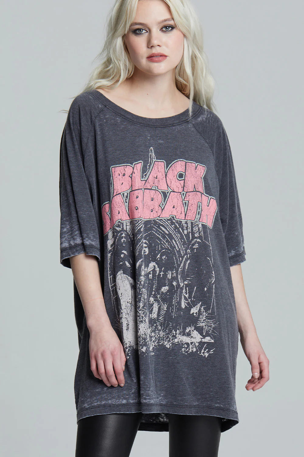 Save Big Black Sabbath T Shirt Dress - Black