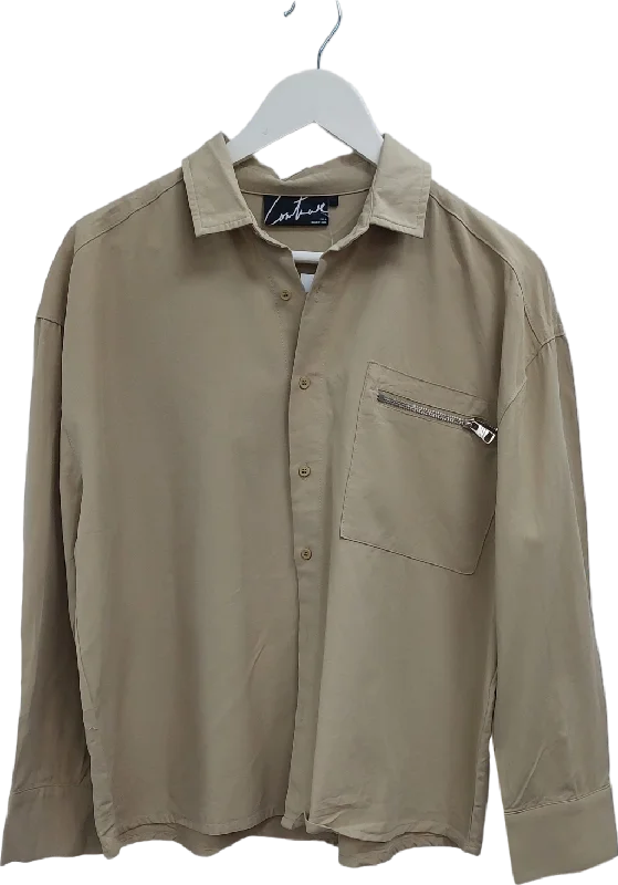 Must Haves The Couture Club Beige Zip Pocket Detail Shirt UK 6