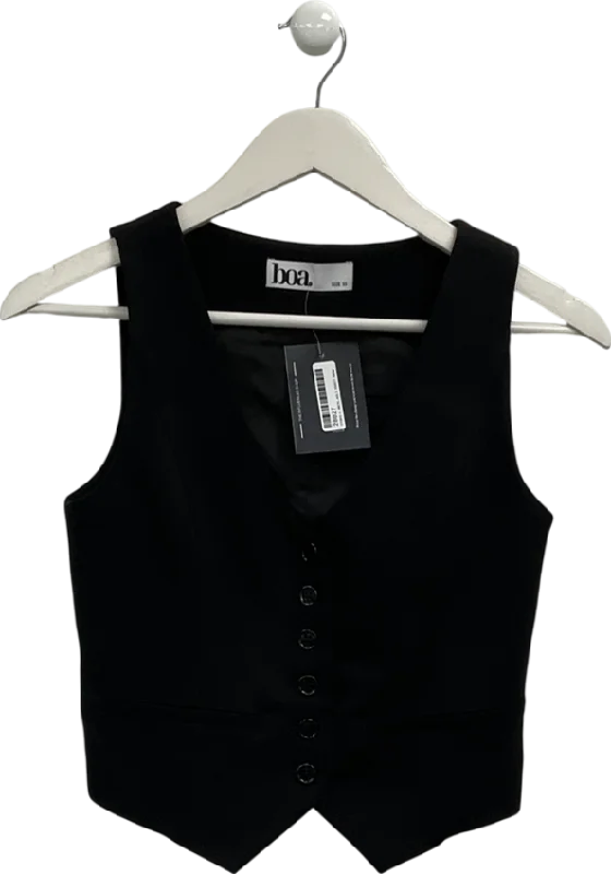 Style Upgrade BOA Black Classic Tailored Waistcoat UK XS