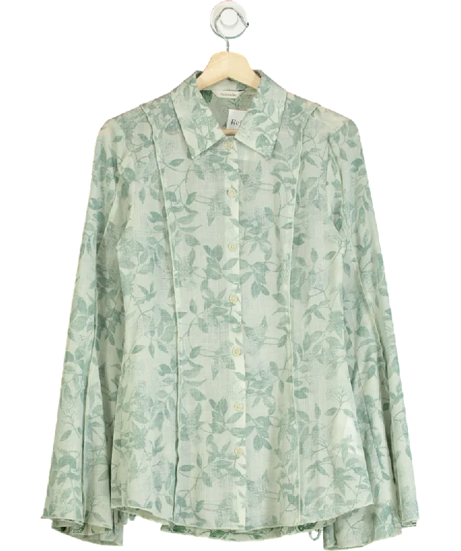 Timeless Elegance Redefined Holzweiler Green Valery Print Shirt UK S