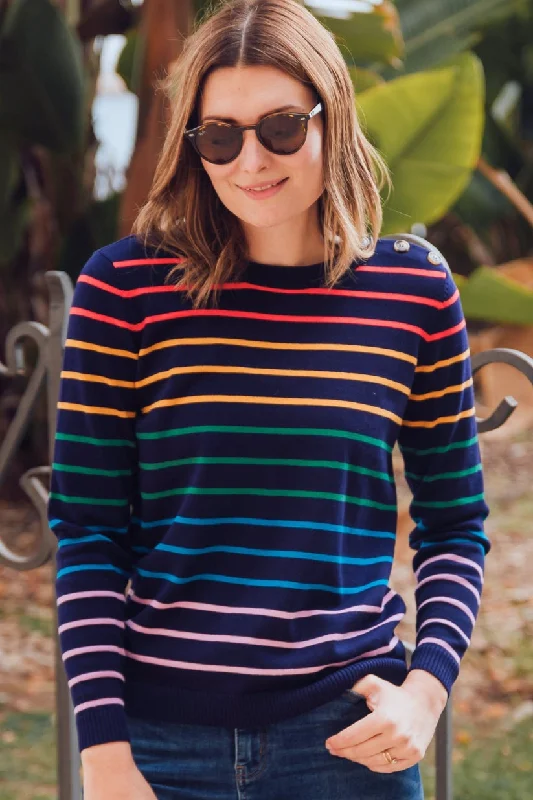 Daring Fashion Promotions Sugarhill Binkie Jumper Triple Stripe Navy