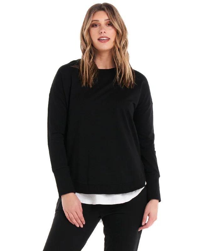 Premium Fashion Betty Basics Lucy French Terry Sweat Black