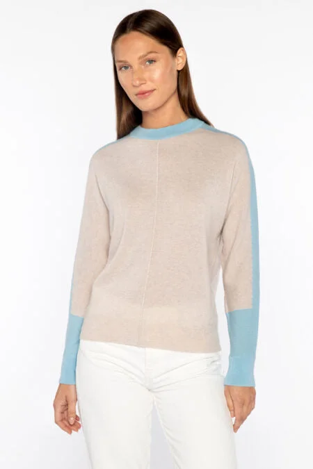 Chic & Cozy Collection Kinross Cashmere Pop Trim Dolman Crew