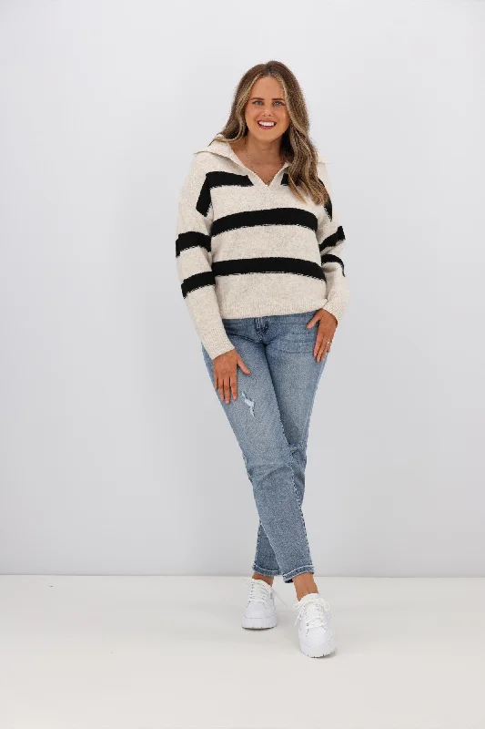 Shop Sale Items Charlotte the Label Esme Stripe Knit Oatmeal