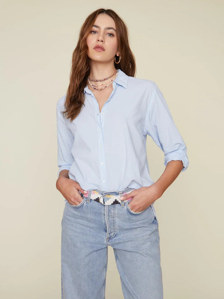 Summer Fashion Beau Cotton Shirt - Baby Blue