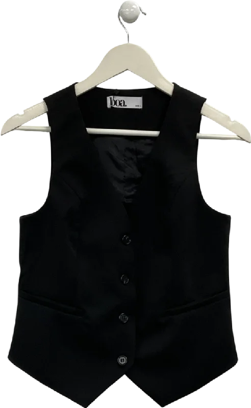 Special Offer BOA Black Boxy Waistcoat UK S