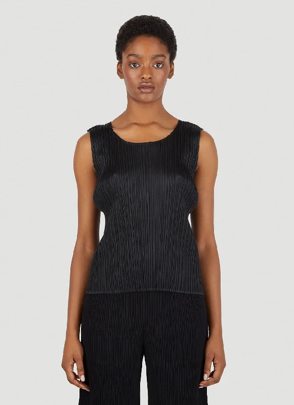 Flash Sale Basics Pleats Top - Black