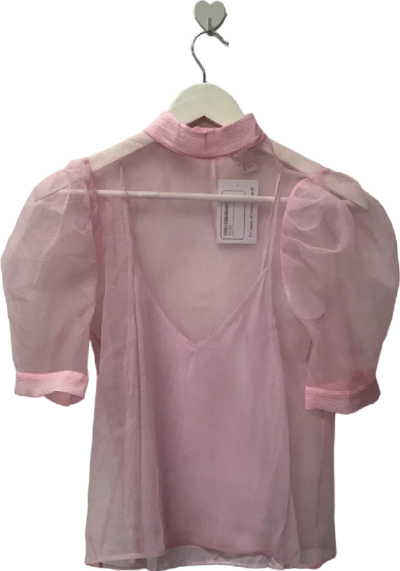 Sustainable Fashion Extravaganza H&M Pink Sheer Top UK 8