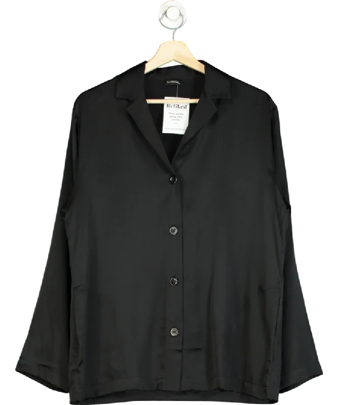 Style Breakthroughs La Perla Black Silk Pyjama Shirt UK 14