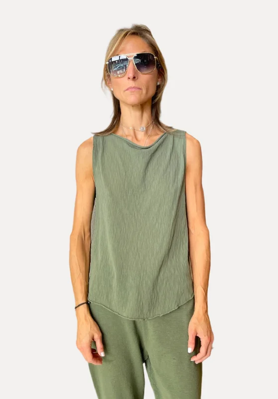 Casual Yet Chic Sales Shot Cotton Knitted Top - Green