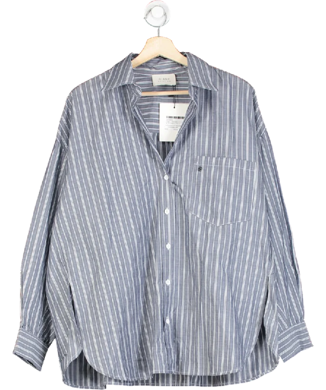 Gift Ideas DISSH Blue Sharni Cotton Stripe Shirt UK 8