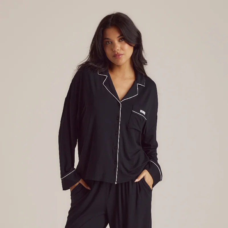 Chic & Modern Sales Modal Pyjama Shirt - Black