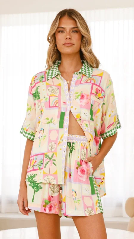 Hot Trends Nylah Shirt - Rose Print