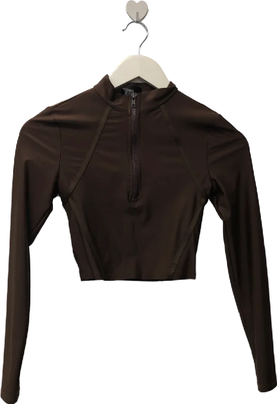 Big Discounts sorella Brown Quarter Zip Gym Top UK XS