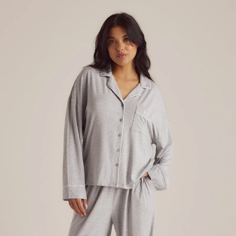 Budget Friendly Modal Pyjama Shirt - Grey Marl