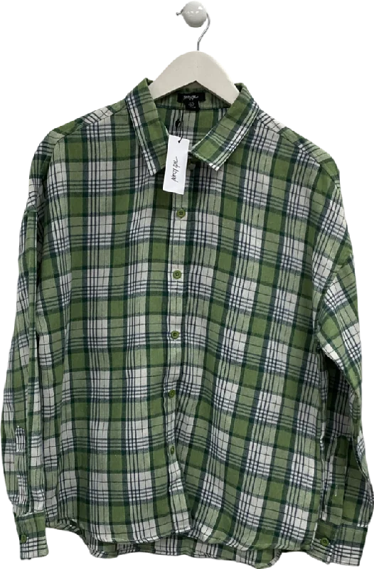 Flash Sale Fever Nasty Gal Green Plaid Relaxed Shirt UK 10