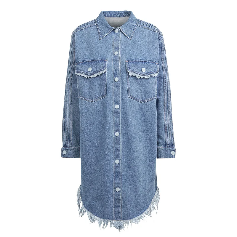 Final Sale adidas - Women's adidas Originals x Kseniaschnaider Fringed Shirt Dress (II5712)