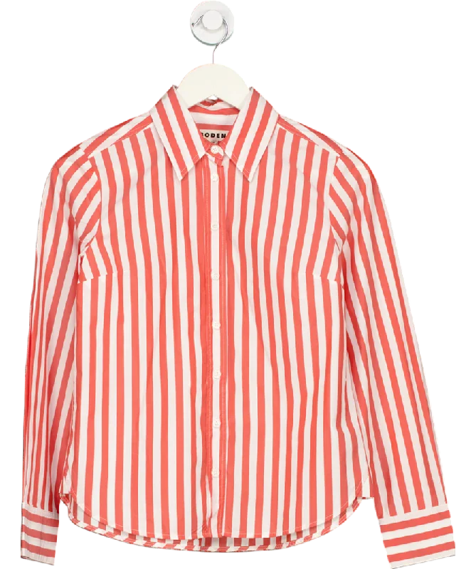 Big Discounts Boden Red 100% Cotton Stripe Shirt Petite UK 6