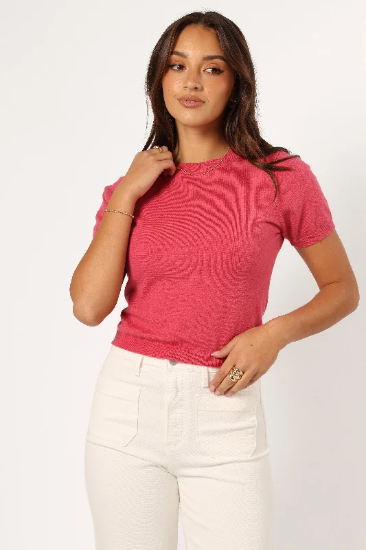 Flash Sale Now Shannon Bow Top - Fuchsia