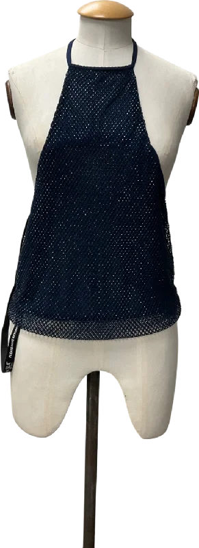 Athleisure Style Sale SLA the label Blue Drew Diamanté Top UK L