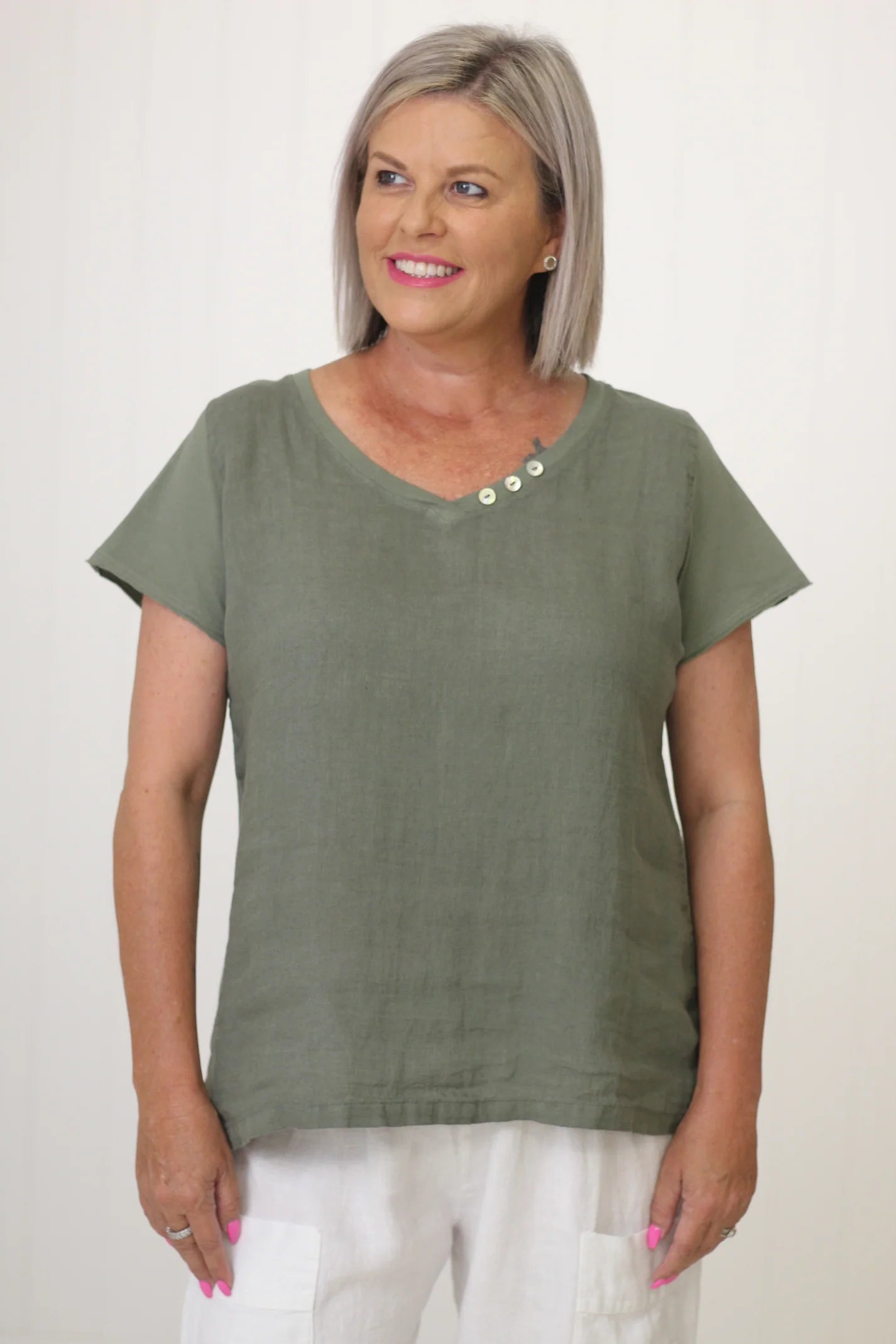 Stylish Savings Amalia Top Khaki