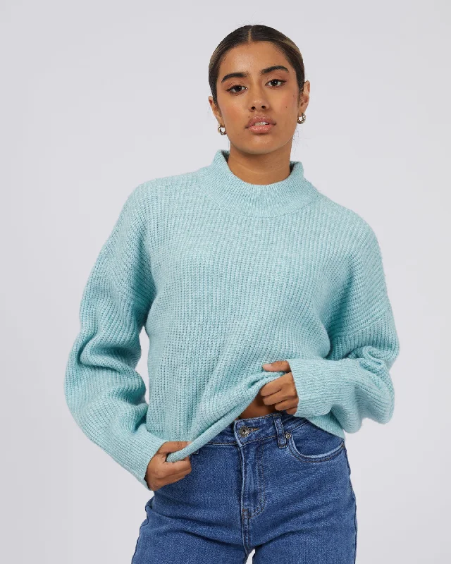 Athleisure Style Sale Silent Theory Eden Knit Jumper Seafoam