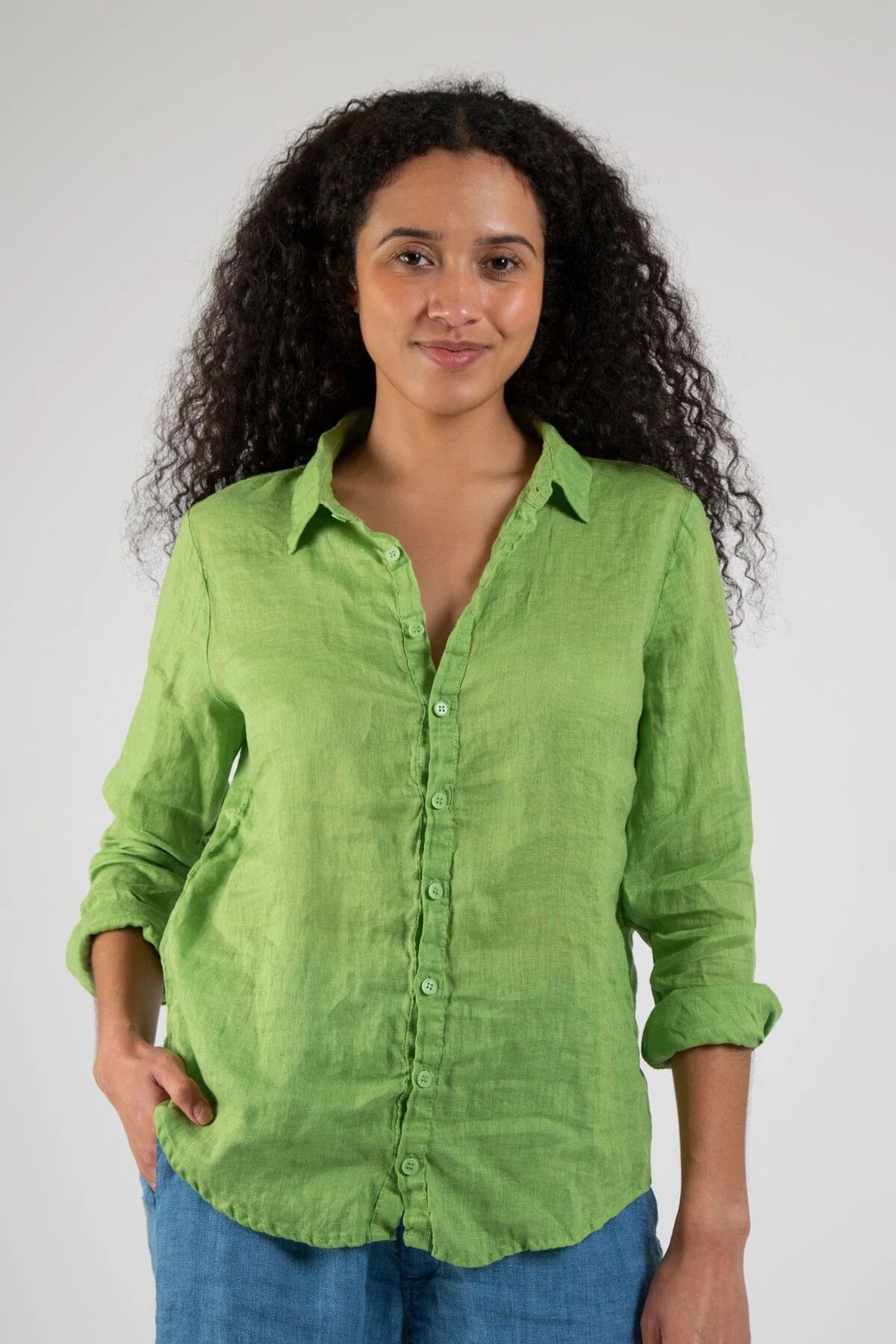 Latest Fashion Romy Linen Shirt - Pistachio