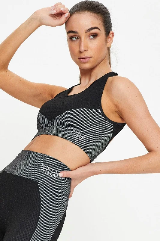 Premium Style Black Activewear Bra