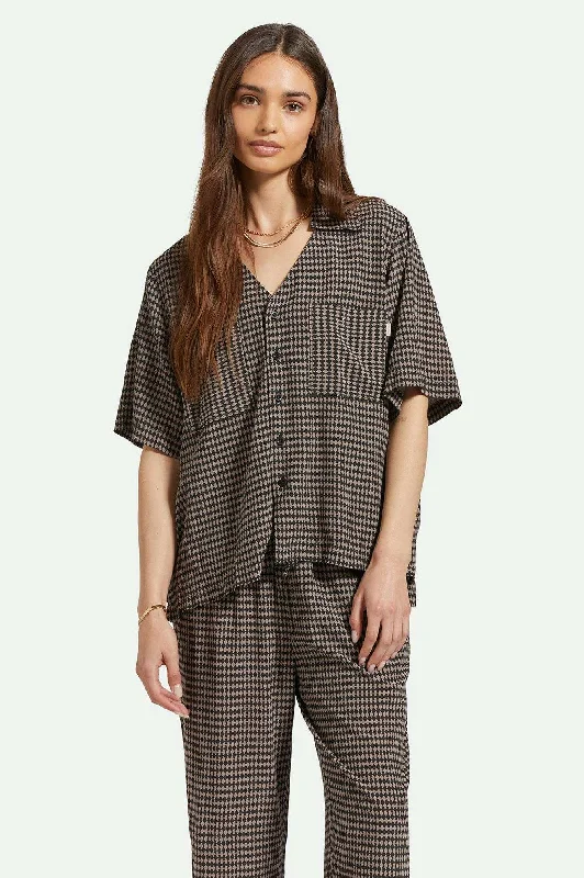 Seasonal Style Discounts Hudson Lounge S/S Woven Shirt - Washed Black/Cinder Grey Diamond Check