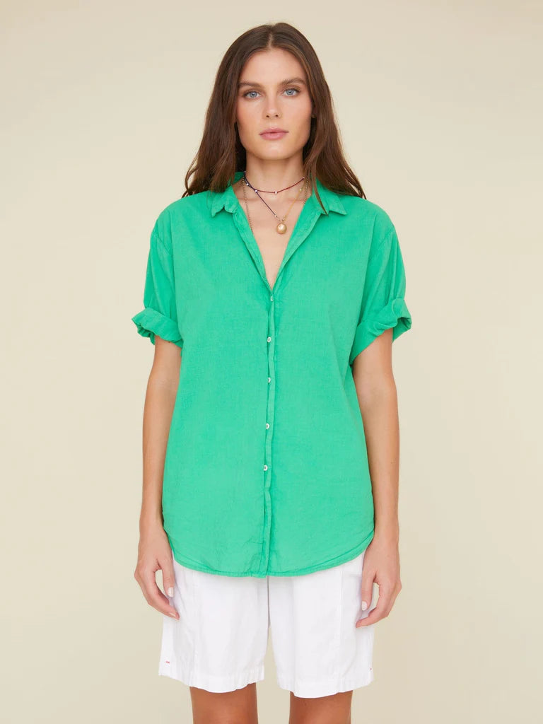 Fashion Forward Femininity Channing Cotton Shirt - Deep Mint