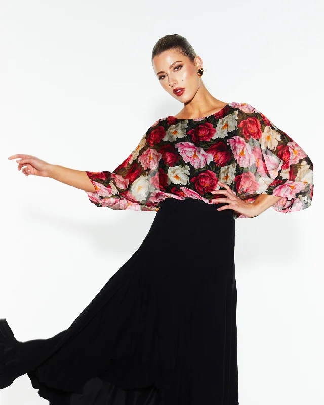 Weekend Exclusive Fate Sunlight and Shadow Silk Top Oscar Floral